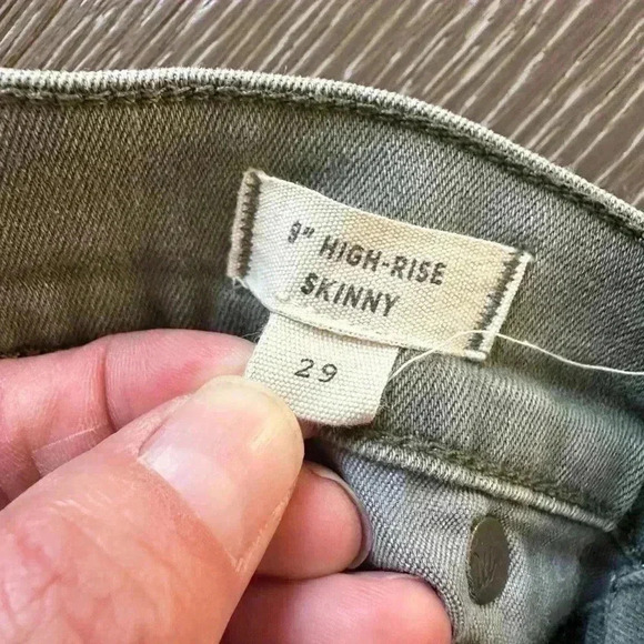 Madewell Green 9” High Rise Skinny Jeans 29 - Picture 5 of 8